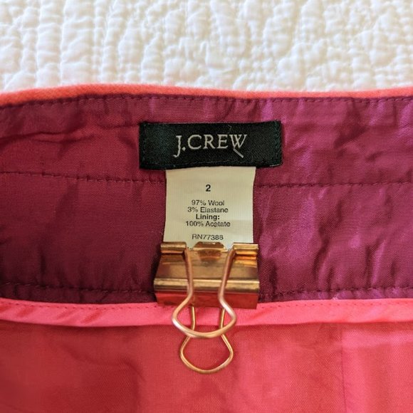 J. Crew Pink Wool Skirt - size 2 - Picture 4 of 7